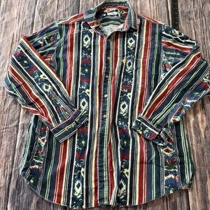 Vintage 90s Carhartt Aztec  Western Style Colors Adult XL Button Up